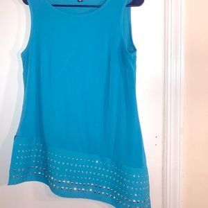 Roz and Ali Studded detailing Teal Top Size M